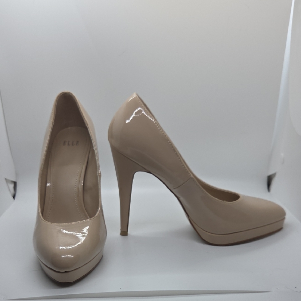 Elle Women's Nude Patent Heels